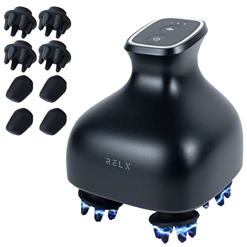 RELX EMS ヘッドスパ IPX7防水 (日本企業企画) 美容家電 頭皮ブラシ 頭皮ケア ギフト プレゼント スカルプケア (マットブラック) 画像1