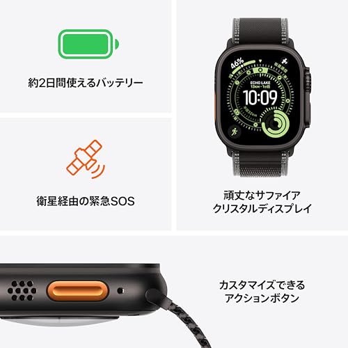 Apple Watch Ultra 3(GPS + Cellularモデル)- 49mmブラックチタニウムケースとブラックオーシャンバンド 最後 画像