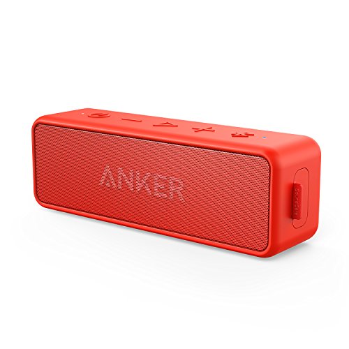 Anker Soundcore 2 (USB Type-C充電 12W Bluetooth 5.0 スピーカー 24時間連続再生)【完全ワイヤレスステレオ対応/強化された低音 / IPX7防水規格 / デュアルドライバー/マイク内蔵】 (レッド) 画像1