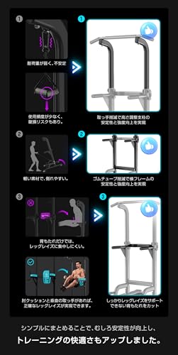 WASAI(ワサイ) 懸垂マシン 懸垂器具 ぶら下がり健康器【正規品/3D組立ガイド付/公式13年実績】耐荷重150kg|省スペース×高安定設計|ワンルーム対応 家庭用トレーニング (MK301(A)ブラック) 最後 画像