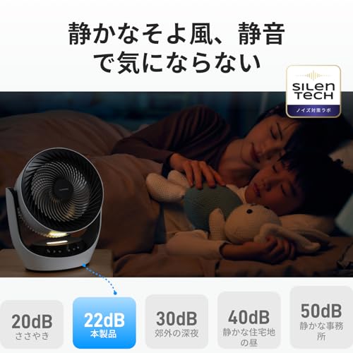 SwitchBot サーキュレーター Lite 静音 首振り - スイッチボット 扇風機 ~30畳 DCモーター 省エネ 無段階風量調整 リモコン付き Alexa Google Home Siriに対応 中間 画像