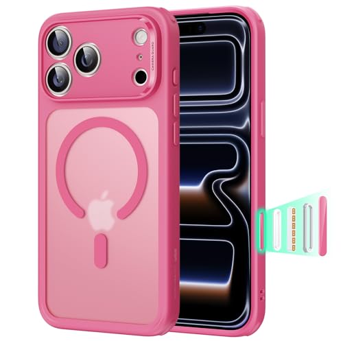 【3倍米軍MIL規格・MagSafe対応】ESR iPhone 17 Pro ケース 米軍保護工学 ワイヤレス充電/25Wの高速充電に対応 傷に強い背面 衝撃吸収 耐黄変 いPhone17Pro ケース エアガードガードコーナー カメラコントロールカバー ストラップホールあり iPhone17Pro用 ハイブリッドシリーズ フロストピンク 1枚目 画像
