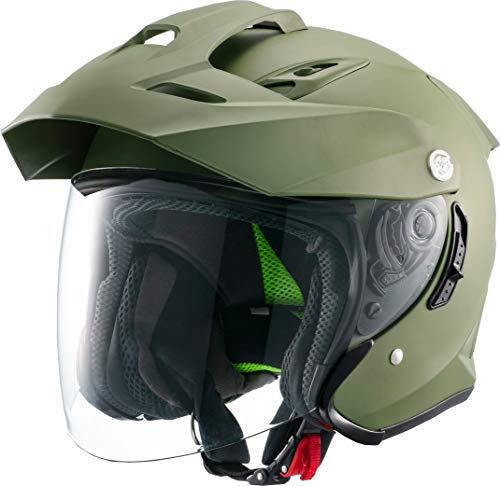 マルシン(MARUSHIN) バイクヘルメット スポーツ ジェット TE-1 マットカーキ XLサイズ (61-62cm) MSJ1 1001626 画像1