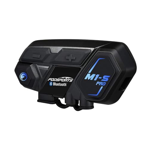 FODSPORTS バイク インカム M1-S Pro インカム 8人同時通話 連続使用20時間 通信自動復帰 音楽共有 ワンタッチ全部接続 異なるデバイスと接続可能 CVC&ENCノイズキャンセリング 強い互換性 Bluetooth ヘルメットヘッドセット バイク用通信機器 防水 いんかむ HI-FI音質 Siri対応 付属品全部同梱 無線機 日本語音声案内＆説明書 技適認証済み(１台セット) 画像1