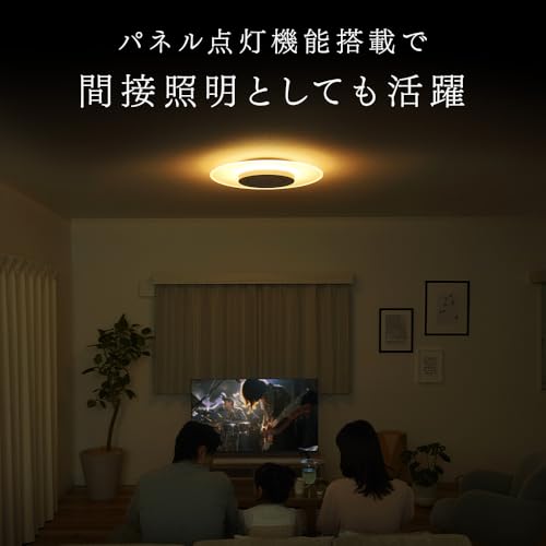 アイリスオーヤマ LEDシーリングライト パネルライト 12畳 間接照明 おしゃれ 天井・壁が明るい 目に優しい光 暮らしを変える上質な光 ラウンドタイプCEA-A12DLP 中間 画像