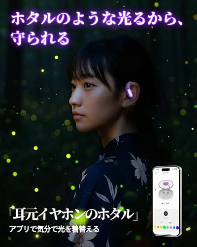【iFデザイン賞殿堂入り!!】ACEFAST オープンイヤー イヤホン LED雰囲気呼吸ライト Bluetooth 5.4 完全ワイヤレス ランニング・スポーツイヤホン 軽量 耳を塞がない 急速充電 タイプC マイク付き ノイズキャンセリング通話 左右分離型 耳掛け 空気伝導 ACEFIT Pro パープル 中間 画像