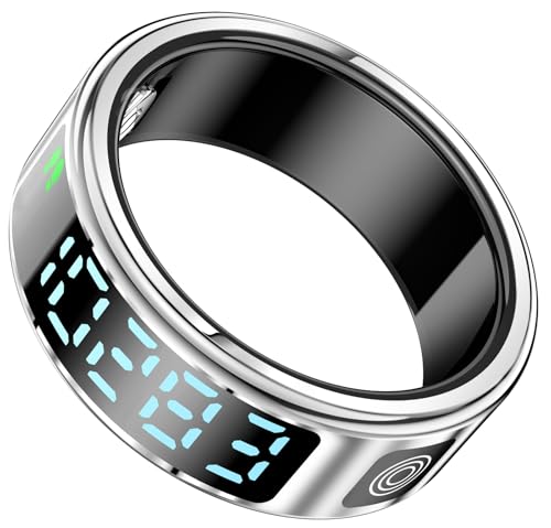 2025 スマートリング スマート指輪 フィットネスリング メンズ 指輪 レディーズ 体調管理 H-R/SP-O2飽和度/睡眠データ 活動量計 歩数計/消費カロリー/距離 防水 ジェスチャーコントロール IOS/Android対応 LED画面 保証付き 1枚目 画像