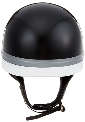 バイクパーツセンター(Bike Parts Center) ヘルメット ハーフ コルク半 三つボタン ブラック フリーサイズ (頭囲 57cm~60cm未満) 701009 最後 画像