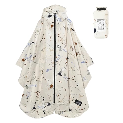 [キウ] レインポンチョ 2ND RAIN PONCHO - 2ND 防水 撥水 はっ水 耐水 雨対策 大雨 台風 梅雨 レインコート ポンチョ 雨具 雨ガッパ 雨合羽 収納袋 ポケット おしゃれ かわいい 通勤 通学 自転車 アウトドア フェス ユニセックス メンズ レディース 男女兼用 スパッタリング K405-294 画像1
