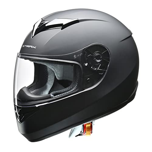 リード工業(LEAD) バイクヘルメット フルフェイス STRAX マットブラック Mサイズ(57-58cm未満) SF-12 画像1