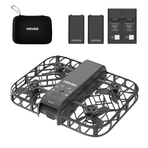 HOVERAir X1 Smart AI飛行カメラ ドローン カメラ付き 100g未満 免許不要 2.7K HDR動画撮影 室内外 小型ドローン バッテリー3個と充電ハブ付き 合計飛行時間55分 ホバーエアー 空撮ドローン 自動帰還 インテリジェント機能搭載 アプリ手動操作可 空飛ぶカメラ （パーフェクトセット、黒、収納ケース付き） 画像1
