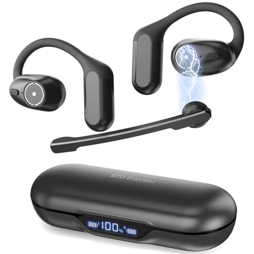 Bluetoothヘッドセット【2025年業界高水準傑作 マイク付き 脱着式オープン型】 Earaku(イアラク) MicCuff 一体両用 通話用イヤホン OWSイヤホン 片耳・両耳使用可能 耳掛け Bluetooth5.４EDR ENCノイズキャンセリング 耳を塞がない ミュート機能 Type-C充電 IPX防水 運転 オンライン会議 画像1