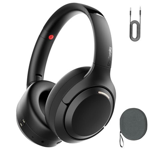 【雑音を軽減・音楽に集中 】ヘッドホン Bluetooth ANC ノイズキャンセリング ワイヤレスヘッドホン オーバーイヤー bluetooth5.4/3.5mm接続 有線/無線両用 耳に優しいヘッドホン 軽量 マルチポイント対応 マイク内蔵 最大60時間再生 音楽・映画観賞 収納ケース/3.5mmケーブル付き Earaku (イアラク) Soundquick 画像1