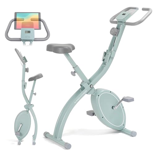 【Amazon.co.jp 限定】 アルインコ(Alinco) (ALINCO) フィットネスバイク エアロバイク クロスバイク マグネット負荷 トレーニングバイク 静音 8段階負荷 折りたたみ コンパクト収納 軽量 タブレットトレー付 組立簡単 AFBX4123AG グリーン 画像1