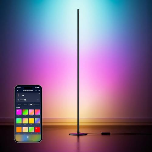 SwitchBot RGBIC フロアライト LED スタンドライト - スイッチボット 間接照明 スタンド フロアランプ おしゃれ 寝室 照明 RGB 1600万色 電球色 昼白色 昼光色 マルチカラー 無段階 調光調色 Wi-Fi Bluetooth Matter Alexa Google Home Siriに対応 画像1