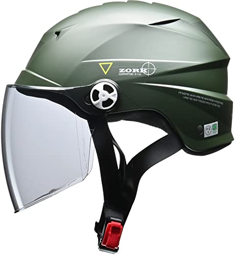 [リード工業] バイク用ハーフヘルメット ZORK (ゾーク) マットグリーン 大きめフリー (60~62cm 未満) - & SERIO RE40シールド スモークRE-40S【セット買い】 中間 画像