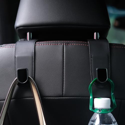 JEYODA 簡単に取り付けることができる車用フックヘッドレスト シートフック2個 耐荷重強い シートの前面/後面どちらも可 買い物袋 ビジネスバック 荷崩れ 転倒防止 便利グッズ カー用品 カーアクセサリー (ブラック) 1枚目 画像