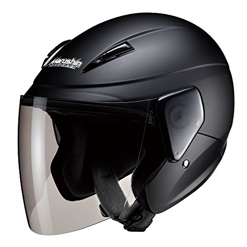 マルシン(MARUSHIN) バイクヘルメット セミジェット M-520 マットブラック フリーサイズ (57-60cm未満) M520 5209 画像1