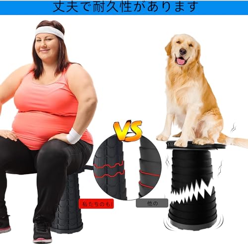 折り畳み椅子 軽量 折りたたみ椅子 ポータブルな伸縮式折りたたみスツール、耐荷重200KG 一秒開閉のアウトドア釣り、ハイキング、ガーデニング、旅行、バーベキューに便利な折りたたみ式キャンプ用スツール屋内/屋外用 中間 画像