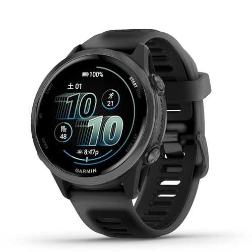GARMIN(ガーミン) GPSランニングウォッチ Forerunner 570 42mm Black 【ロングバッテリー/超軽量/高精度GPS/色鮮やかなAMOLEDディスプレイ/スピーカー&マイク内蔵/睡眠スコア・Body Battery/Music機能/Android/iOS対応/Suica機能搭載/防水/日本正規品】 1枚目 画像