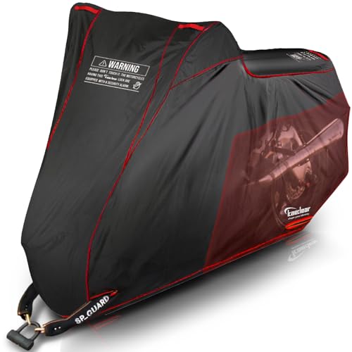 Kaedear(カエディア) バイクカバー 耐熱 二層 300D/190T 中型 大型 400㏄～1100㏄ バイク カバー 盗難防止 厚手 高耐久 撥水 ウェザーシールド・エキゾーストガード KDR-C1-3L (245×150×110) 画像1