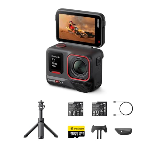 Insta360 Ace Pro 2 - ライカとの共同開発による防水仕様の8Kアクションカメラ。1/1.3インチセンサー、デュアルAIチップ 暗所性能 オーディオ、フリップ式スクリーン＆AI編集でVlogやオートバイなどに最適 スターターキット 画像1