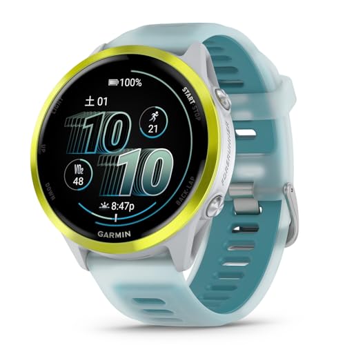 GARMIN(ガーミン) GPSランニングウォッチ Forerunner 570 47mm White/Amp Yellow 【ロングバッテリー/超軽量/高精度GPS/色鮮やかなAMOLEDタッチディスプレイ/スピーカー&マイク内蔵/ボイスコントロール/睡眠スコア・Body Battery計測/Music保存機能 有・無/Android/iOS対応/Suica機能搭載/防水/日本正規品】 1枚目 画像