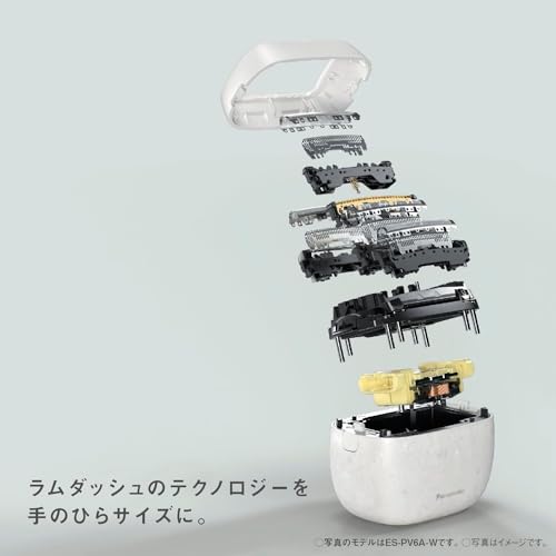 パナソニック ラムダッシュ パームインシェーバー メンズシェーバー コンパクト 石目調タイプ 5枚刃 マーブルブラック ES-PV6A-K 中間 画像