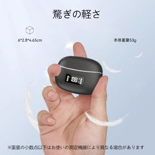 Bluetoothイヤホン ワイヤレスイヤホン AIスマート ENC通話 IPX7防水 最大60時間再生 2025年最新Bluetooth6.0 ブルートゥースイヤホン 全音域HI-FI音質 低遅延 接続瞬時 片耳/両耳 WEB会議/運動/ゲーム/テレワーク/通学/通勤/スポーツ/音楽用 iPhone/Android対応 中間 画像