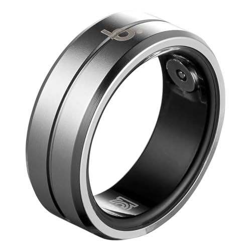 b.ring スマートリング ブリング 健康管理 睡眠管理 最大7日間持続 Android iPhone対応 専用アプリ 超軽量 IP68 防水 歩数計 日本語取扱説明書/磁気充電ケーブル付き/シルバー US11号(日本基準23〜25号/内周64.5mm) 1枚目 画像