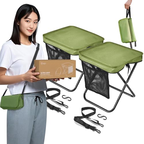 Northdeer【2025Newモデル】折りたたみ椅子 コンパクト 超軽量 アルミ合金 ショルダーとカラビナ付き 持ち運び 便利 アウトドアチェア 収納袋一体型 携帯チェア キャンプ 椅子 【意匠権取得】 日本語取扱説明書付き 旅行 ハイキング お釣り 試合観戦 2点入り 画像1