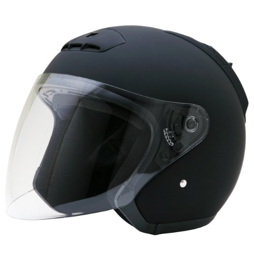 ネオライダース (NEORIDERS) SY-5 オープンフェイス シールド付-ジェット-ヘルメット-マットブラック-XXLサイズ-63-64cm未満-SG/PSC-眼鏡-メガネ-スリット入り-SY-5 画像1