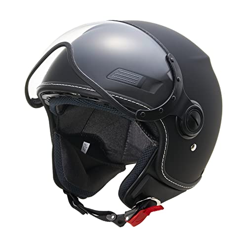 マルシン(MARUSHIN) バイクヘルメット ジェット SAFIT MS-340 マットブラック Mサイズ (57-58cm) MS340MBK/M 最後 画像