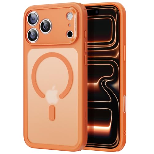 【3倍米軍MIL規格・MagSafe対応】ESR iPhone 17 Pro ケース 米軍保護工学 ワイヤレス充電/25Wの高速充電に対応 傷に強い背面 衝撃吸収 耐黄変 いPhone17Pro ケース エアガードガードコーナー カメラコントロールカバー ストラップホールあり iPhone17Pro用 ハイブリッドシリーズ フロストオレンジ 画像1