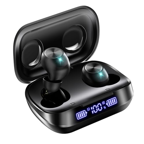 イヤホン bluetooth ワイヤレスイヤホン ブルートゥースイヤホン【2025年アップグレード版】Ysobook 48時間連続再生 Hi-Fi 自動ペアリング Bluetooth5.3 LEDディスプレイ AAC/SBC 片耳/両耳 イヤホン タッチコントロール ハンズフリー通話 ENCノイズキャンセリング Type-C充電 小型/軽量 IPX7防水 スポーツ/通勤通学/テレワーク(ブラック) 画像1