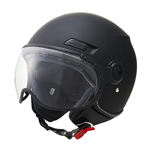マルシン(MARUSHIN) バイクヘルメット ジェット SAFIT MS-340 マットブラック Mサイズ (57-58cm) MS340MBK/M 画像1