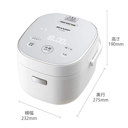 シャープ 炊飯器 KS-CF05B-W 3合 一人暮らし マイコン パン調理機能 ホワイト 最後 画像