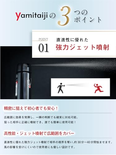ALITTLE 国産 催涙スプレー 護身用スプレー 防犯 熊よけスプレー としても活躍 yamitaijiスプレー 安心安全の日本製国内製造 小型 防犯グッズ 日本 製 中間 画像