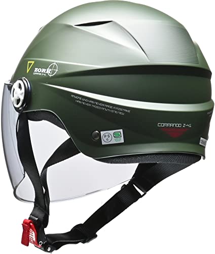 [リード工業] バイク用ハーフヘルメット ZORK (ゾーク) マットグリーン 大きめフリー (60~62cm 未満) - & SERIO RE40シールド スモークRE-40S【セット買い】 中間 画像
