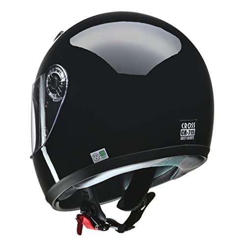 リード工業(LEAD) バイクヘルメット フルフェイス CROSS スタンダード ブラック フリーサイズ CR-715 - 中間 画像
