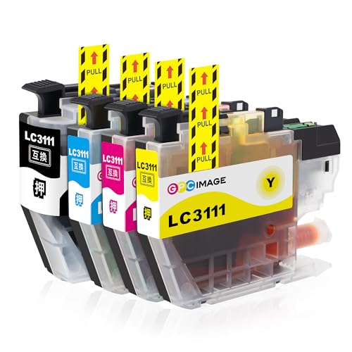 GPC Image LC3111-4PK 互換インクカートリッジ LC3111 4色セット 大容量タイプ ブラザー(Brother)用 インクカートリッジ LC3111 LC3111BK DCP J572N J577N J582N J978N J998DN J973N J982N J987N 対応の LC3111 互換インク 残量表示機能 個包装 画像1