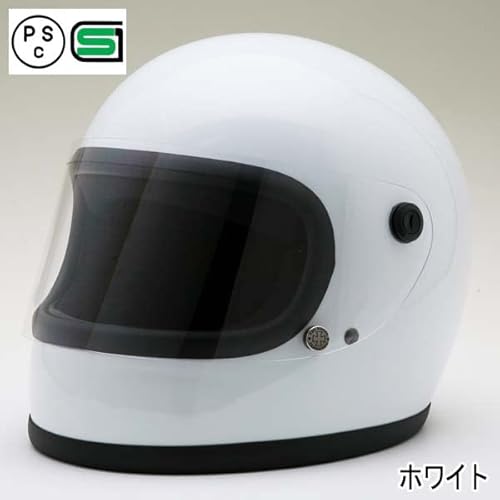 ネオライダース (NEORIDERS) GT7-OT 族ヘル レトロ-フルフェイス-ヘルメット-ワンタッチ式-ホワイト-フリーサイズ-約57-60cm未満-SG/PSC-眼鏡-メガネ-スリット入り-GT7-OT 最後 画像