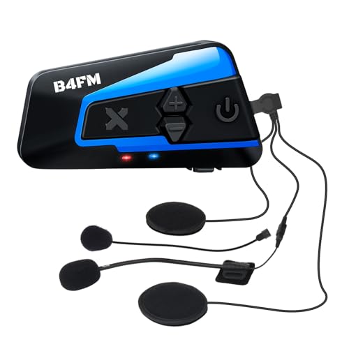 LX-B4FM バイク インカム 10riders 10人同時通話 FMラジオ Bluetooth防水インターコ 音楽共有 バイク用インカム スマホ音楽再生 Siri/S-voice IP67防水 無線機いんかむヘルメット用インコム 連続21時間長時間通話 インカムバイク 2種類マイク 日本語取扱 認証済み 画像1