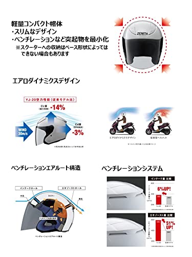 ヤマハ(Yamaha)バイクヘルメット ジェット YJ-20 ZENITH プラチナシルバー XL (頭囲 60cm~61cm) 90791-2346X 中間 画像