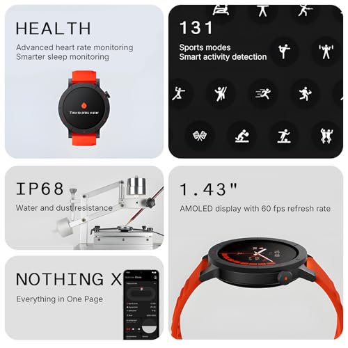 CMF by Nothing Watch 3 Pro スマートウォッチ【1.43インチAMOLED大画面・デュアルバンドGPS・通話機能・13日間バッテリー・120 種類文字盤対応・健康管理・IP68防水】日本語対応 Nothing OS連携 メンズ レディース兼用 (ダークグレー) 中間 画像