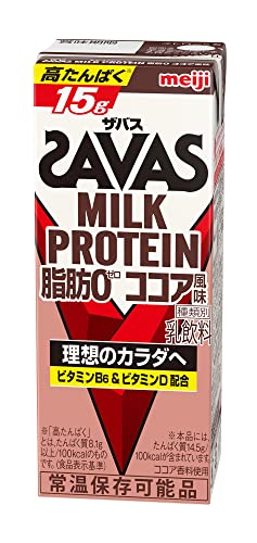 SAVAS(ザバス) MILK PROTEIN 脂肪0 ココア風味 200ml×24本 明治 ミルクプロテイン 1枚目 画像