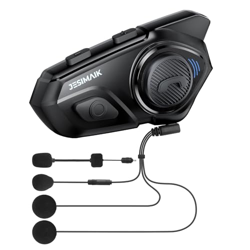 JESIMAIK バイク インカム R16Pro バイク用インカム 音楽ながら通話 FMラジオ 6人同時通話 デュアルチップ Qualcomm 7mm快適スピーカー ワンタッチ全部ペアリング 通信自動復帰 通信距離1500m IP67防水防塵 音楽共有 日本語音声案内 ENC&DSP&CVCノイズキャンセル HIFI音質 Siri対応 異なるインカム接続 Bluetooth 日本語説明書 1枚目 画像