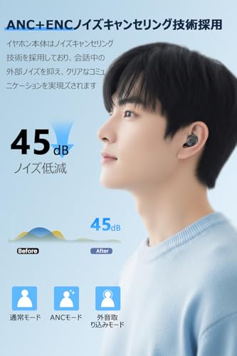 イヤホン bluetooth ワイヤレスイヤホン ブルートゥースイヤホン【2025年アップグレード版】Ysobook 48時間連続再生 Hi-Fi 自動ペアリング Bluetooth5.3 LEDディスプレイ AAC/SBC 片耳/両耳 イヤホン タッチコントロール ハンズフリー通話 ENCノイズキャンセリング Type-C充電 小型/軽量 IPX7防水 スポーツ/通勤通学/テレワーク(ブラック) 中間 画像
