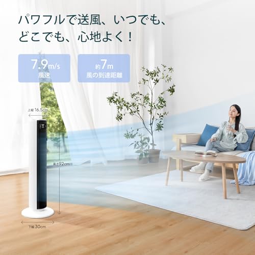 【節電対策】Levoit (レボイト) 扇風機 タワーファン 静音 DCモーター 羽なし 送風機 省エネ 左右90°自動首振り 上下風向き60°調整可 温度センサー付き 自動風量調節 12時間タイマー リモコン付き 7.9m/s リビング/寝室 縦型 スリム LTF-F362-WJP 最後 画像