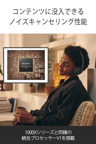ソニー(SONY) ワイヤレスノイズキャンセリングヘッドホン WH-CH720N: ノイズキャンセリング搭載/Bluetooth対応/軽量設計/マイク搭載/外音取り込み搭載/360Reality Audio対応/ブラック WH-CH720N B 中間 画像